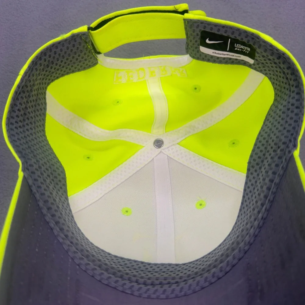 Nike Roger Federer RF Legacy91 Dri-Fit Hat Neon Yellow Adjustable Tennis Cap